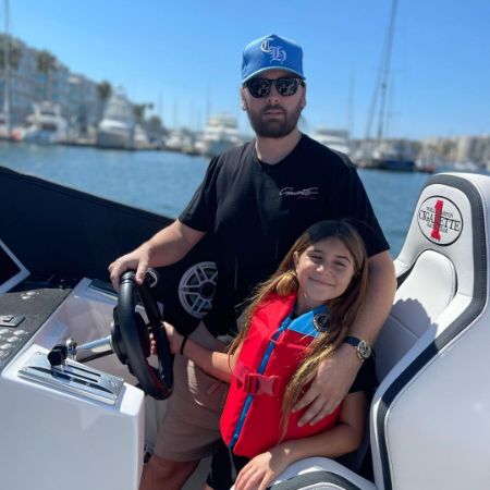 The reality Tv star with his daughter Penelope Scotland.